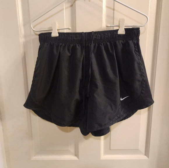 Nike running shorts size LG black with mesh panels and adjustable waist - Picture 1 of 5